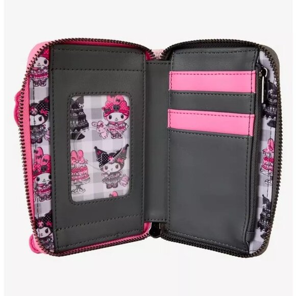 NWT Loungefly Sanrio My Melody & Kuromi Striped Small Zip Wallet - Picture 3 of 3